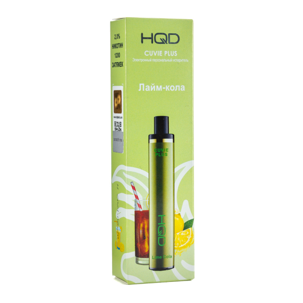 Одноразовая электронная сигарета HQD Cuvie Plus Lime cola (Лайм кола) 1200 затяжек в Новом Уренгое