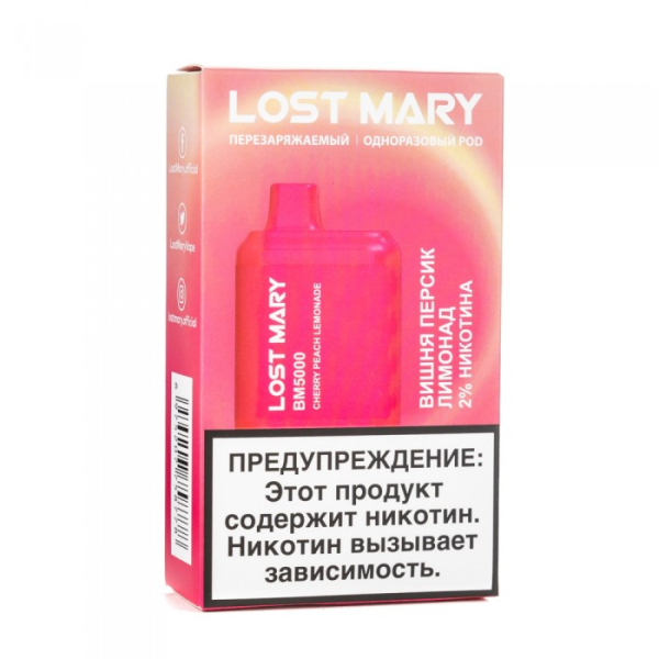 Lost Mary Cherry Peach Lemonade Вишня персик лимонад, 5000 тяг в Новом Уренгое