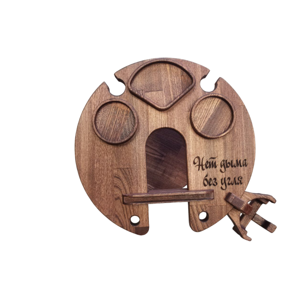 ХукаСтол Люкс (Нет дыма без угля) (Коричневый, Бук) для кальяна в Новом Уренгое