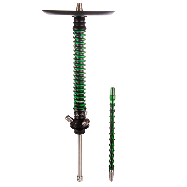 Кальян Mamay Customs Coilover Большой  Черный Зелёный Сплеш в Новом Уренгое
