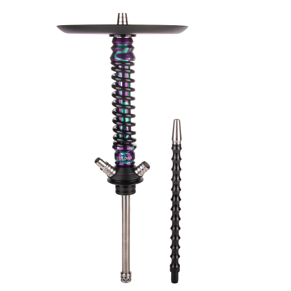 Кальян Mamay Customs Coilover Mini  Фиолетово Бирюзовый Сплеш Чёрный в Новом Уренгое