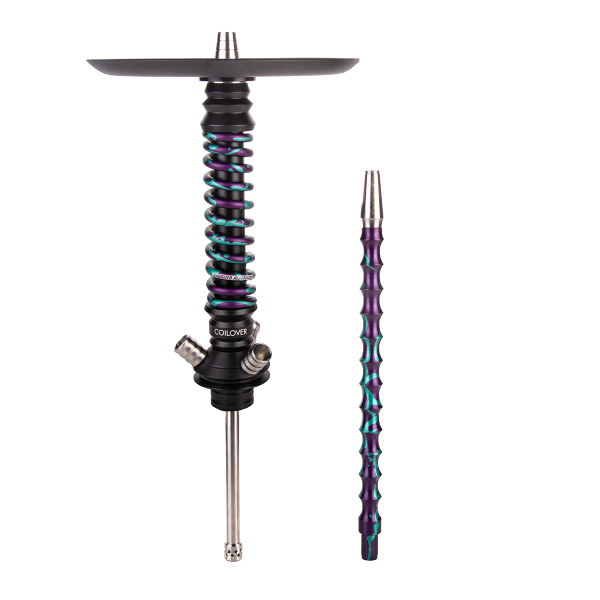 Кальян Mamay Customs Coilover Mini  Чёрный Фиолетовый/бирюзовый Сплеш в Новом Уренгое