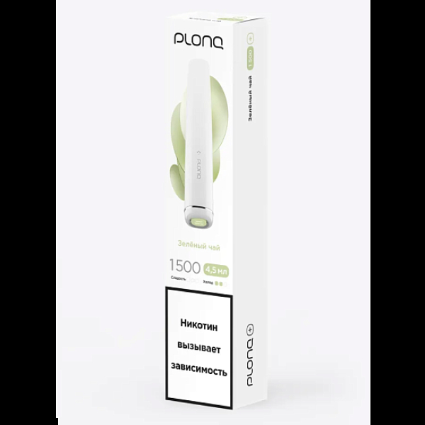 Электронка Plonq Plus 1500 Зеленый Чай 1500 затяжек в Новом Уренгое