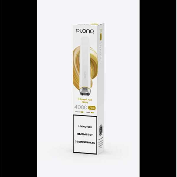 Электронка Plonq Plus Pro 4000 Черный Чай Юдзу 4000 затяжек в Новом Уренгое