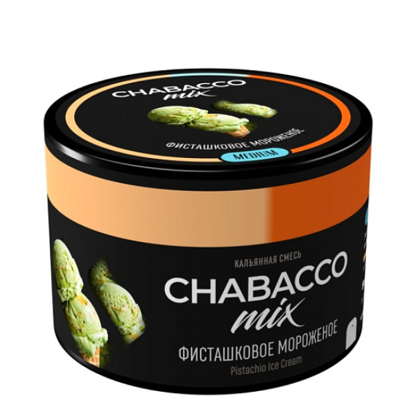 Бестабачная смесь Chabacco Mix Pistachio Ice Cream Фисташковое Мороженое Medium 40 грамм в Новом Уренгое